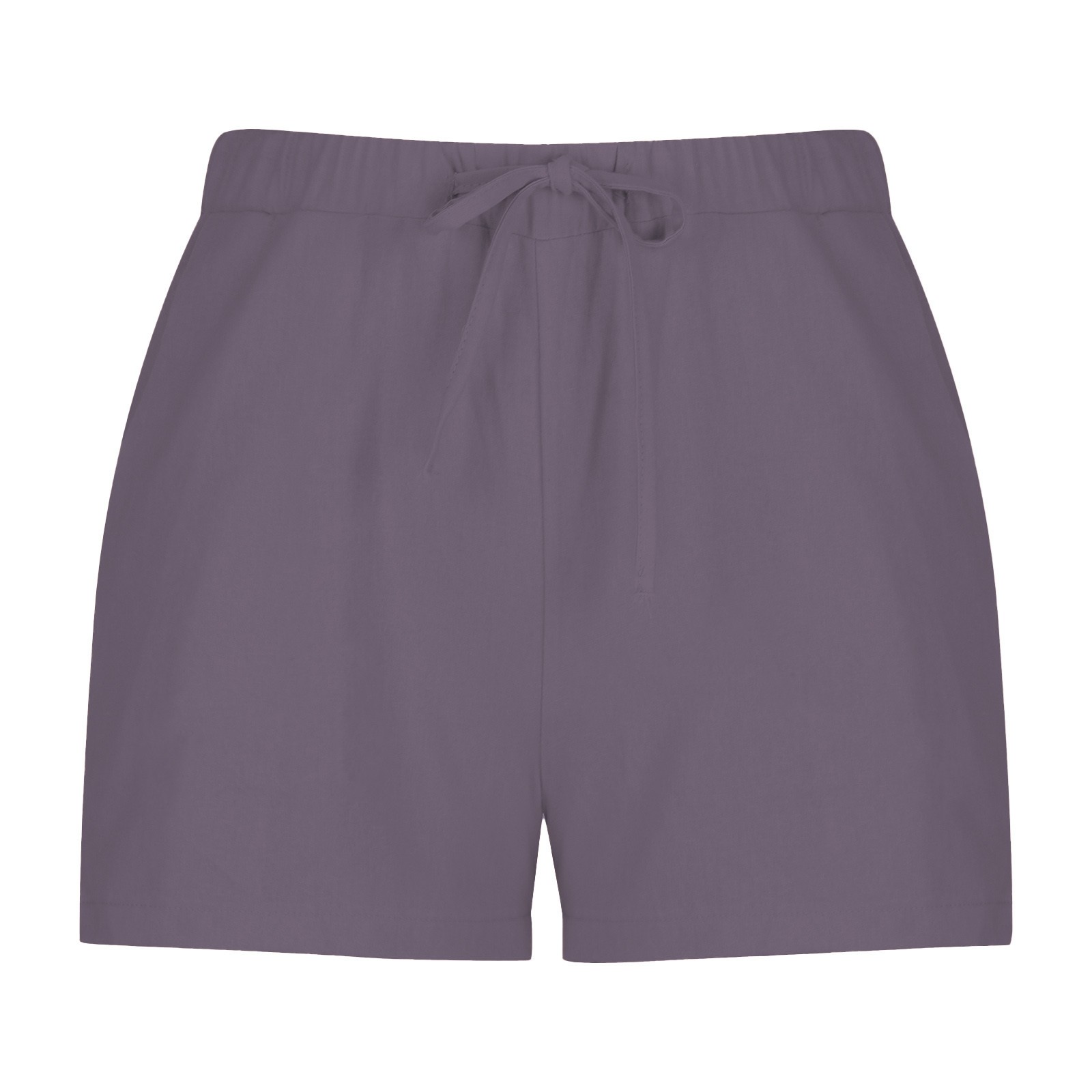 thumbnail image 5 of Pantalones cortos anchos de lino de color liso para mujer: cómodos pantalones de ocio de cinco octavos, 5 of 5